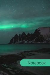 Icelandic Northern Lights Composition Notebook: Wide Ruled Lined Paper Diary & Journal for Kids, Teens, Students, Adults and Teachers. Perfect Gift Idea for Explorers.