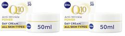 NIVEA Q10 Anti-Wrinkle Power Protecting Day Cream SPF 30 (50ml), Face Cream with Skin Identical Q10 and Creatine for Wrinkles and Age Spots (Pack of 2)