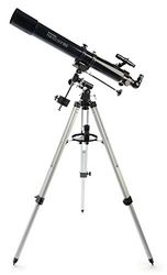 Celestron 21048 PowerSeeker 80EQ telescópio refletor: Inclui dois oculares, imagem diagonal reta, lente Barlow de 3 aumentos, tripé ajustável em altura e bandeja de acessórios de luxo, preto