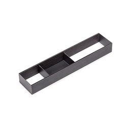 Emuca - Organizer for Drawer, 100x470 mm (3,9x18,5 inch), Anthracite Grey, Steel and Wood