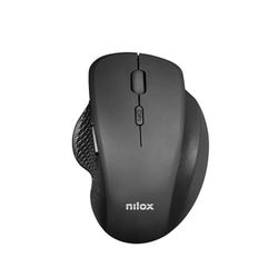 NILOX Mouse Ergonomico, Mouse Wireless con Selettore DPI, 10 Metri Copertura, Wireless Mouse con Sensore Ottico, Compatibile con Windows, Linux, Mac, Nero