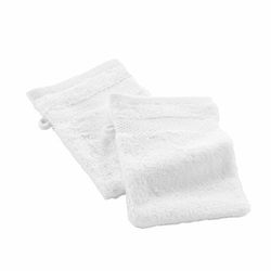 Douceur d'Intérieur, Elegance White 2 Wash Mitts (15 x 21 cm) 100% Cotton Plain