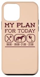 Equestre Il mio piano per oggi, cavallo e vino Cavallo Custodia per iPhone 12 mini