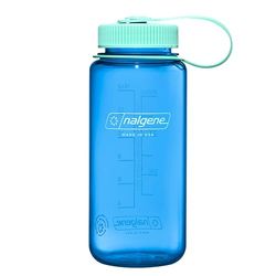Nalgene vattenflaska – lättviktig hållbar tritan BPA-fri okrossbar flaska för backpacking, vandring, gym, 47 ml, bred mun, blåklintsblå