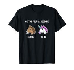 Eyelash Artist Before After Lashes Unicorn Makeup Lash Lady T-Shirt