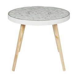 HOME DECO FACTORY Salontafel Arabesque 50 cm, beige-wit, 50 x 41,5 x 50 cm