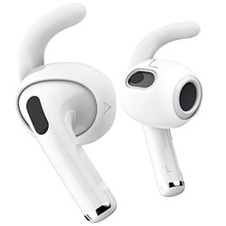 Keybudz EarBuddyz Écouteurs en Silicone pour Apple AirPods 3, EarPods, Accessoires pour écouteurs Intra-Auriculaires, Crochet d'oreille, antidérapant, Sport, Blanc, Taille M