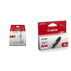 Canon CLI-551XL Cartouche GY Gris XL (Pack Plastique sécurisé) & CLI-551XL Cartouche M Magenta XL (Emballage Carton)