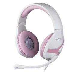 Konix Geek Girl Casque Gaming Filaire Crystal PS4, PS5, Switch, Xbox One et Series X|S - Microphone - Câble 1,5 m - Prise Jack 3,5 mm - Blanc et Rose