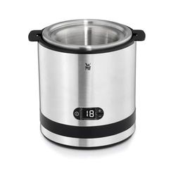 WMF - macchina del gelato 3 in 1, gelatiera per frozen yoghurt, sorbetto e gelato, capacità 300 ml con cucchiaio da gelato, in acciaio inox/cromargan opaco/colore argento