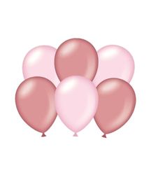 PD-Party 7036585 Feest Balloons | Natuurlijk Rubber (Latex) | Party Decoration, Pak van 6, Metallic Roze/Roosgoud, 30cm Lengte x 30cm Breedte x 30cm Hoogte