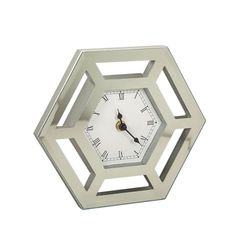 Romimex Silver Glass Wall Clock 23 x 20 x 5 cm
