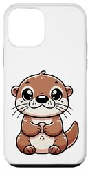 Kawaii lontra Art, simpatico design a forma di lontra dei cartoni animati Custodia per iPhone 12 mini