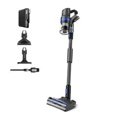 Vax HomePro Detect Pet Cordless Stick Vacuum Cleaner, Debris Detect, HairWrap Resist, FlexiClean Pole, Pet, Stair and Crevice Tool Included, Up to 45 min Runtime, Graphite and Blue, CLSV-HPTP