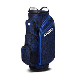 OGIO, Bg Og Crt Ae Silencer, Borsa da Carrello Impermeabile Golf Unisex-Adulto, Blue Floral Abstract, Taglia unica