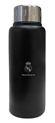 Safta Real Madrid, bottiglia di acqua, in acciaio inox, doppio isolamento, 6 ore di bevanda calda e 12 ore di bevanda fredda, 500 ml, colore nero, Nero, Estándar, Casual