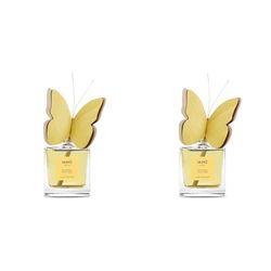 MUHA' | Profumatore per ambiente Butterfly Diffuser, Fragranza Legni Orientali, Diffusore Ambiente con Farfalla in legno di Betulla, Formato da 50 ml (Confezione da 2)