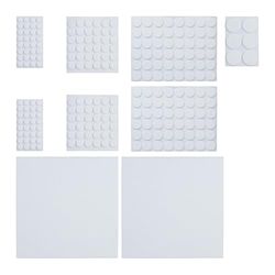 Relaxdays Embalagem de 240 peças, branco adesivo para móveis com 2 folhas papel feltro para recortar