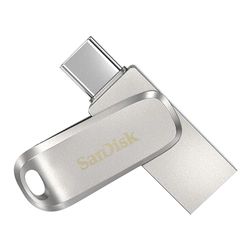 SanDisk 32GB Ultra Dual Drive Luxe, USB Type-C Flash Drive all-metal, up to 150MB/s with reversible USB Type-C and USB Type-A connectors, for smartphones, tablets, Macs and computers, Silver