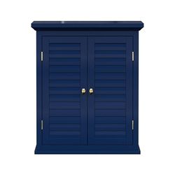 Elegant Home Fashions Armadietto Murale Blu Navy Porte Lamellari