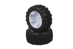 Jamara 505115 - banden met velgen 1:10 Tiger BL vo/hi, wit (2 stuks)