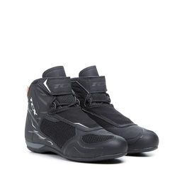 TCX - R04D Lady Air, Women's Motorcycle Shoes, Breathable and Versatile, Mesh Upper with Hot-Melt Coating, Laces and Velcro Closure, Black/White