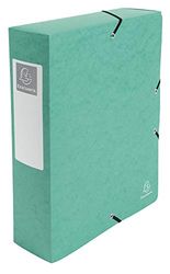 Exacompta - Réf. 50833E - 6 boites de classement avec élastiques Exabox - en carte lustrée 600g/m2 - Dos 8 cm - dimensions 25 x 33 cm - pour documents A4 - couleur vert - livrées montées