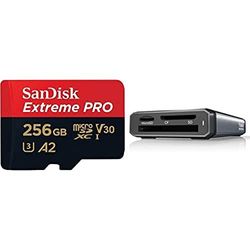 SanDisk Extreme PRO 256GB UHS-I microSDXC card + SD adapter + RescuePRO Deluxe With the Professional PRO-READER Multi-Card for super-fast media transfers