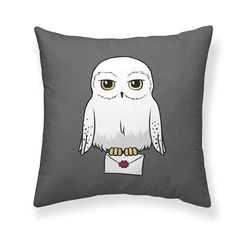 BELUM | Funda cojín Harry Potter, Funda de cojín 100% algodón 50x50cm Modelo Hedwig A