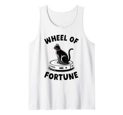 Wheel of Fortune Cat On Robot Vacuum Cleaner Cat Tank Top