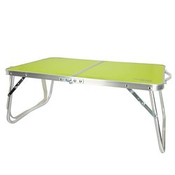 AKTIVE Strandtafel, inklapbaar, strandtafel, 60 x 40 x 25 cm, groen, metalen frame, houten plaat, kleine campingtafel, veiligheidssluiting (52811)