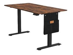VASAGLE Escritorio Eléctrico de Altura Regulable, 60 x 120 x (72-120) cm, Ajuste Continuo, Función de Memoria con 4 Alturas, Marrón Rústico LSD172X01