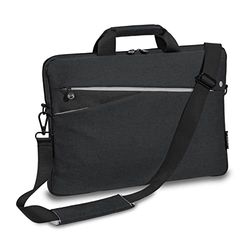 PEDEA Fashion Laptop Bag up to 17.3 Inches (43.9 cm) Shoulder Bag with Shoulder Strap and Notebook Lock Black/Blue