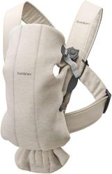 BabyBjörn Mochila Porta Bebé Mini, Jersey 3D, Beige claro