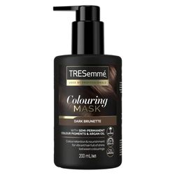 TRESemmé Hair Mask Nourishes and Works Colour Preservation Dark Brunette With Semi-Permanent Colour Pigments and Argan Oil, Enriched with UV Filter 200ml