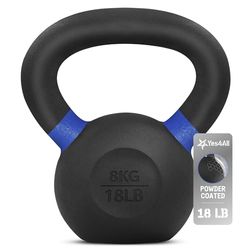 Yes4All WTGA Kettlebell poedercoating, 8 kg, donkerblauw