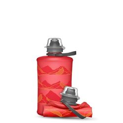 HydraPak Stow (350ml, 17oz) - Borraccia Pieghevole - Borraccia da Viaggio Ultraleggera e Compattabile, Flessibile per Sci, Escursionismo, Ciclismo o Arrampicata - Rosso Montagna disegno