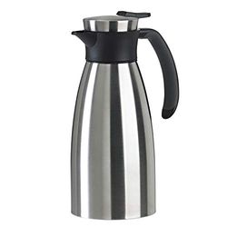 Emsa 508932 Vacuum Flask | 1 Litre | Quick Tip Closure, Soft Grip | Stainless Steel | Black