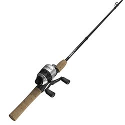 Zebco 33 mikro-spincastrulle i kork och 2-delad fiskespöskombination, korkhandtag, Quickset, anti-omvänd, fiskerulle med bitvarning, svart