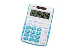 Genie Calculatrice 120 B 8 chiffres (Dual Power (Pile, solaire), design compact bleu