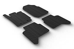 Gledring Tapetes de borracha compatíveis com Ford Ranger (TKE) Double Cab 2013-2022 (automático) & Raptor 2019-2022 (perfil T 4 peças clipes de montagem)