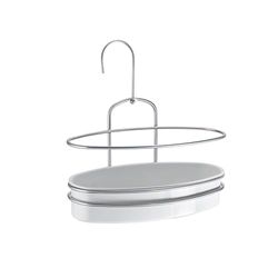 Metaltex - Mensola da Doccia Orbit, 26 x 13 x 17 cm, Colore: Bianco/Argento