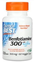 Doctor's Best Benfotiamine con BenfoPure 300mg - Suplemento de Benfotiamina, 60 Cápsulas