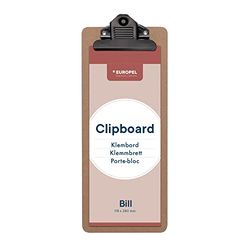 EUROPEL Porte-bloc en bois, Planche Rigide Durable avec Pince Métallique Noire et Oeillet de Suspension, Porte-bloc Note et Porte-document pour Classe d’école, Bureau, Entreprise, Restaurant, Entrepôt