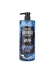 BARBER MARMARA Men's Shaving Gel No. 76 - Men's Shaving Gel Transparent 1000 ml - Shaving Gel Men - Precise Shaving of Beard Contours - Does Not Foam - Cools The Skin - with Pump Dispenser