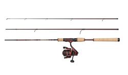 Abu Garcia Tormentor2 Travel Spinning Combo, zoetwater hengel reel snoekbaars snoekbaars, sterk lichtgewicht veelzijdig, rood, 2.13m matig snelle hengel, 1000 maat reel