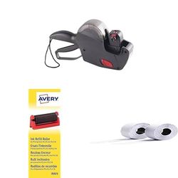 KitAvery Italia Prezzatricie 1 linea 8 Caratteri, Etichette per Prezzatrice adesivo permanente e rullo d'inchiostro