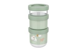 Mepal Snackbox Stack 3 Pieces Mio Little Dutch, Stack as Many as You Need, Microwave and Freezer Safe, Leakproof, 100 and 175 and 275 ml, Little Farm