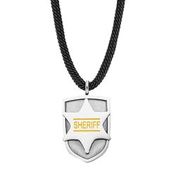 Collier Herzengel pour garçon et enfant en acier inoxydable, polyester recyclé et pendentif en émail - Fermoir mousqueton - Longueur réglable - Sans nickel, 40 cm, Acier inoxydable Polyester, Pas de