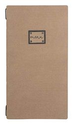 Lacor Menu, Completamente Personalizzabile, Kraft Collection 28422-Porta Menù Realizzato, 17 x 32 cm, Fibra Vergine Naturale